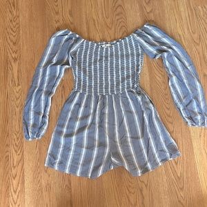 HOLLISTER Striped Comfy Romper Long Sleeve